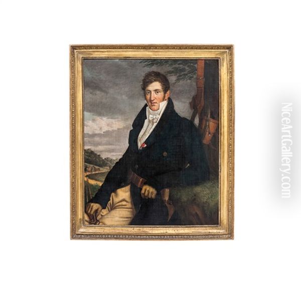 Portrait Of A Gentleman Oil Painting by Edouard Pingret