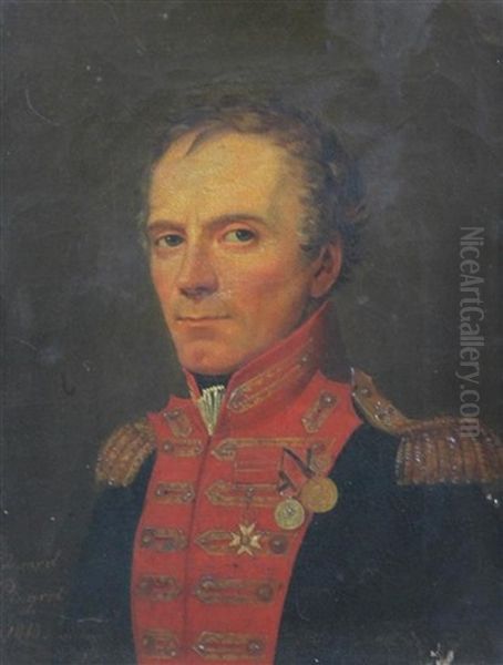 Portrait Of Major General Stephen Gallwey Adye Oil Painting by Edouard Pingret