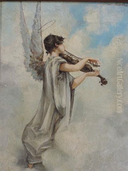 Ange Musicien Oil Painting by Edouard Pingret