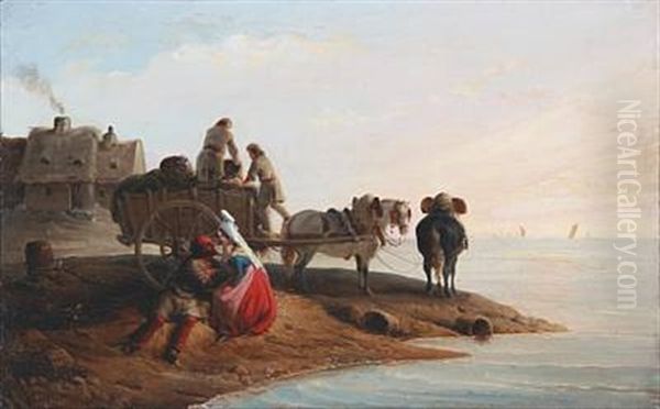 The Returning Of The Sailor Oil Painting by Edouard Pingret
