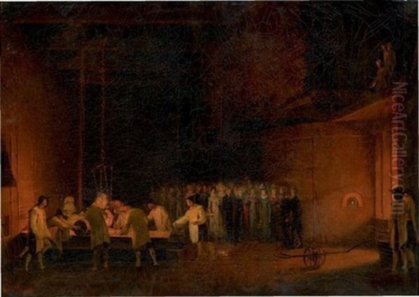 La Visite De La Duchesse De Berry A Saint - Gobain En 1822 Oil Painting by Edouard Pingret