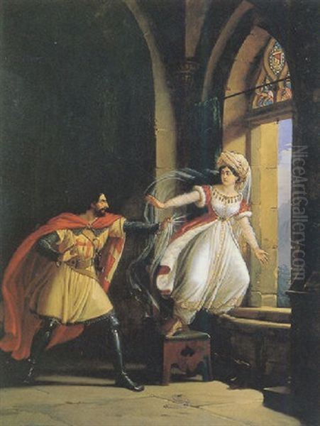 Rebecca, From Walter Scott's Ivanhoe Oil Painting by Edouard Pingret