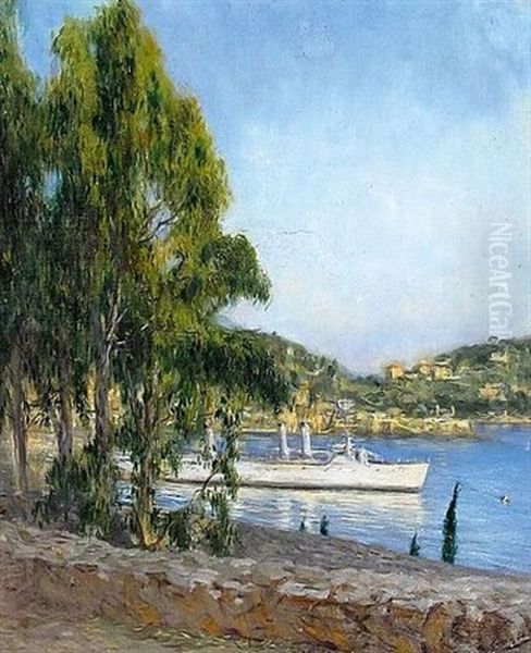 Bateau Francais Dans La Rade Oil Painting by Luis Anglada Pinto