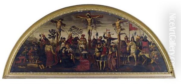The Crucifixion Oil Painting by Bernardino di Betto (Pinturicchio)