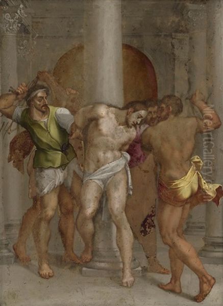 Die Geisselung Christi Oil Painting by Sebastiano Del Piombo