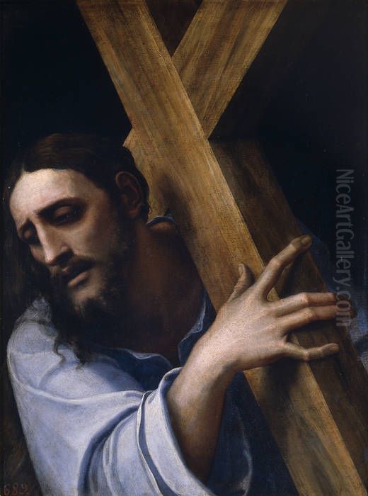 Cristo Con La Cruz A Cuestas Oil Painting by Sebastiano Del Piombo