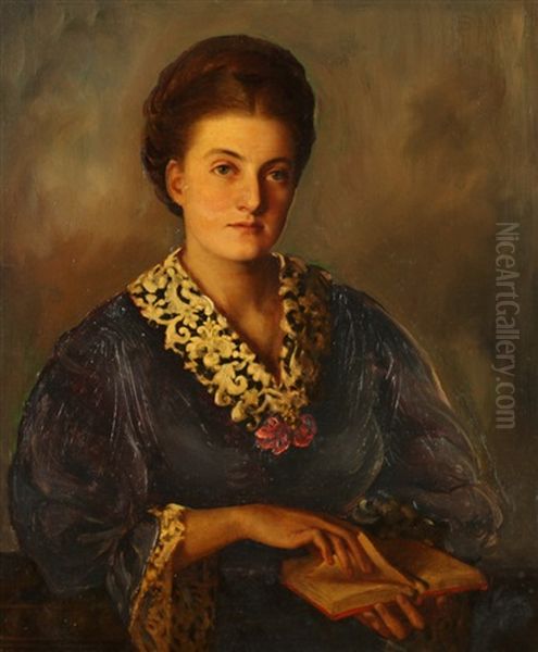 Portrait Of Penelope Edith Hodge, Wife Of Ridley Corbet Oil Painting by Etienne Adolphe Piot