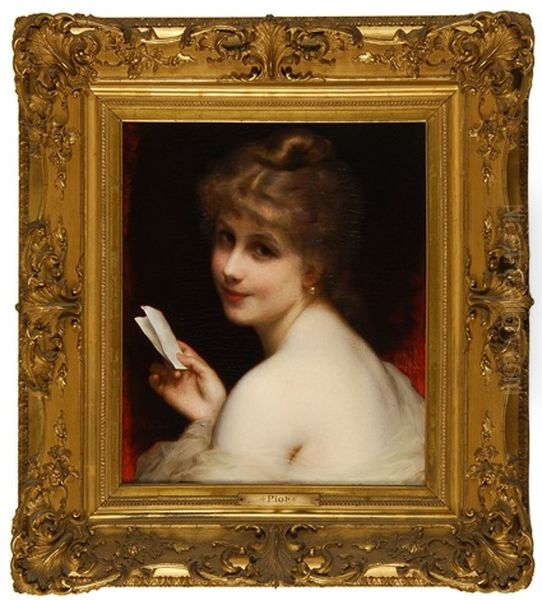 The Note Oil Painting by Etienne Adolphe Piot