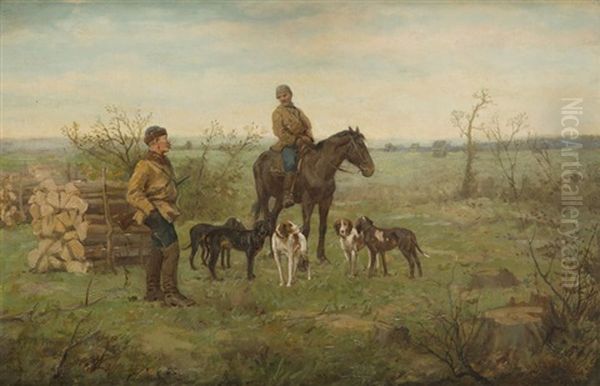 Before The Hunt Oil Painting by Antoni Piotrowski