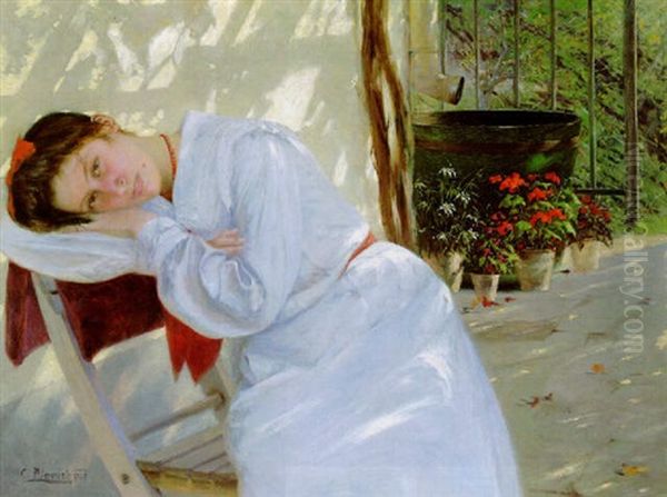 In Der Laube Oil Painting by Karl Pippich