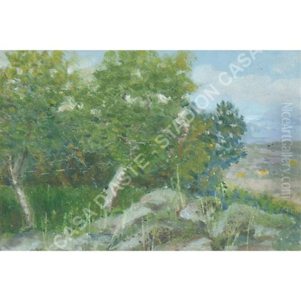 Campagna Con Alberi Oil Painting by Luigi Pirandello