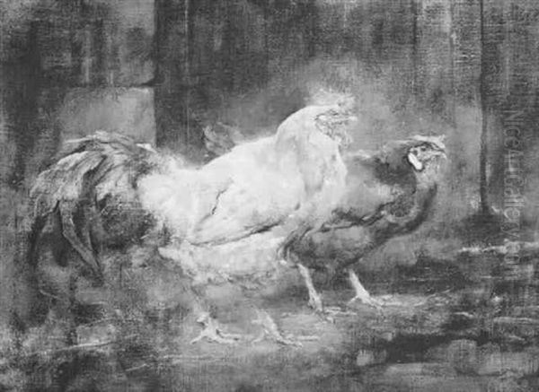 By The Barn Door Oil Painting by Sir George Pirie