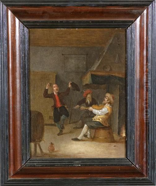 Scena Di Interno Con Suonatore Oil Painting by Hendrick Hendricksz. Bogaert