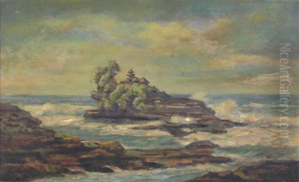 Indonesian Coastal Landscape Oil Painting by Mas Pirngadie
