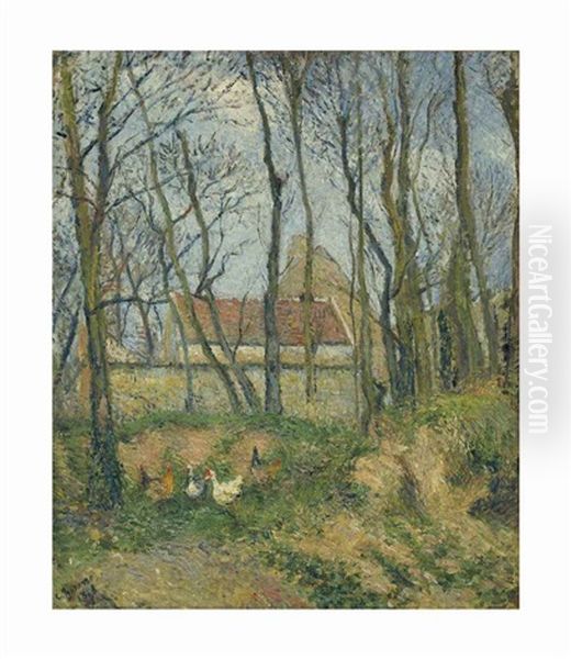 La Sente Des Pouilleux, Pontoise Oil Painting by Camille Pissarro