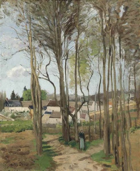 Le Village A Travers Les Arbres Oil Painting by Camille Pissarro