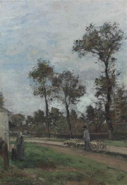 Route A Louveciennes Oil Painting by Camille Pissarro