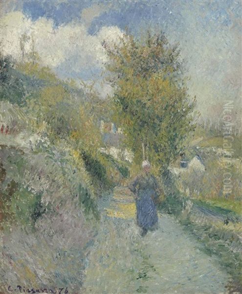Chemin De Pontoise, Auvers-sur-oise Oil Painting by Camille Pissarro