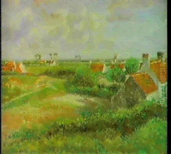 Vue De Zevekote, Knokke Sur Mer, Belgique Oil Painting by Camille Pissarro