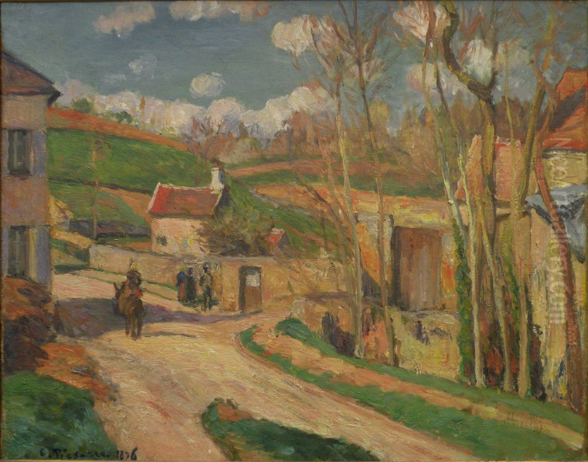 Un Carrefour A L'hermitage, Pontoise Oil Painting by Camille Pissarro
