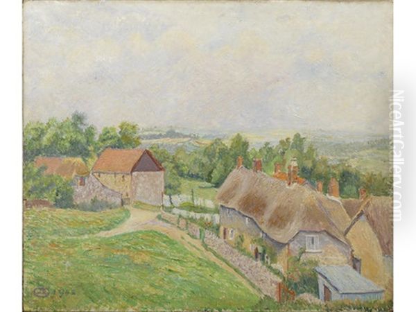 Phippens Cottage, Hewood Green Oil Painting by Lucien Pissarro