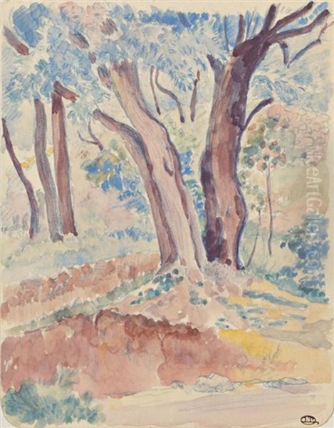 In The Woods Oil Painting by Lucien Pissarro