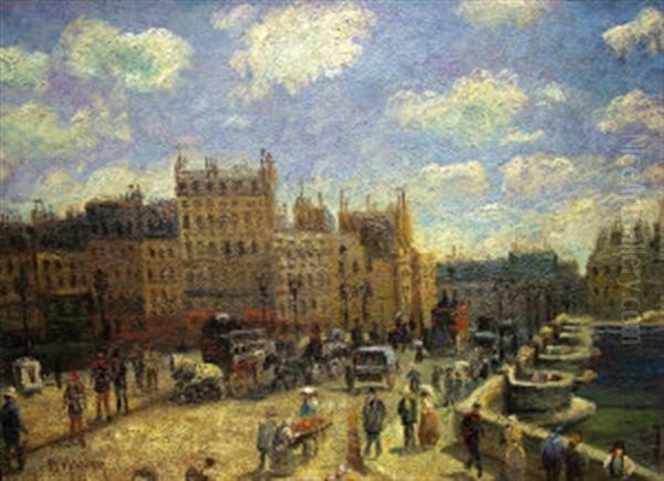 Le Pont Neuf, Paris Oil Painting by Lucien Pissarro