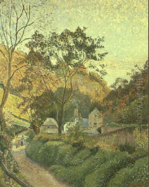 The Mill, Blackpool Vale (dartmouth) Oil Painting by Lucien Pissarro