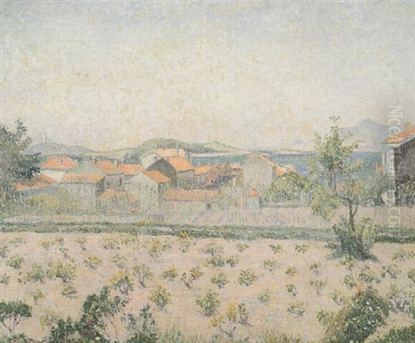 Le Bourg Au Brusq Oil Painting by Lucien Pissarro