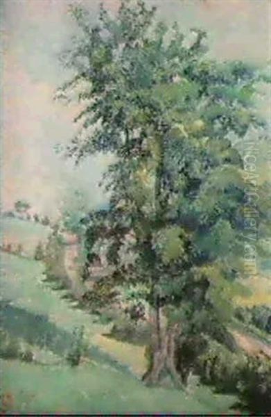 The Sycamore, Fishpond Oil Painting by Lucien Pissarro