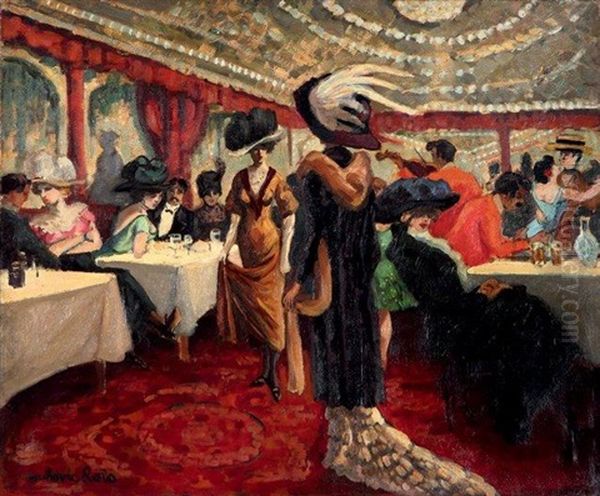 Scene De Restaurant Oil Painting by Ludovic Rodo Pissarro