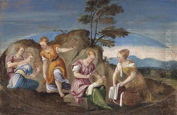 The Finding Of Moses Oil Painting by Bonifazio Veronese