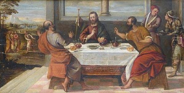The Supper At Emmaus Oil Painting by Bonifazio Veronese