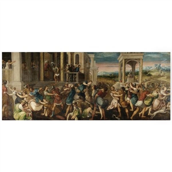 The Rape Of The Sabine Women Oil Painting by Bonifazio Veronese