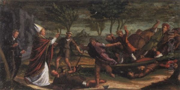 Episodio Della Vita Di Un Santo Vescovo Oil Painting by Bonifazio Veronese