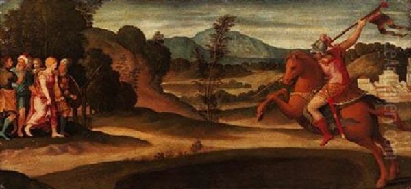 Die Heldentat Des Marcus Curtius Oil Painting by Bonifazio Veronese