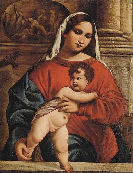 The Madonna And Child Oil Painting by Bonifazio Veronese