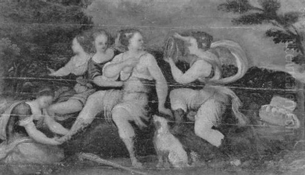 La Toilette De Diane Oil Painting by Bonifazio Veronese