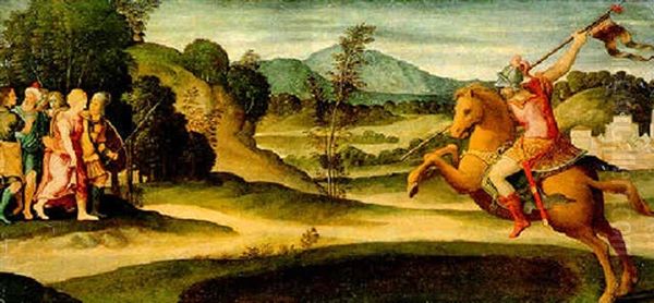 Heldentat Des Marcus Curtius Oil Painting by Bonifazio Veronese