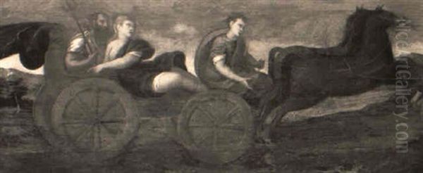 Jupiter And A Nymph Riding In A Horse-drawn Chariot Oil Painting by Bonifazio Veronese
