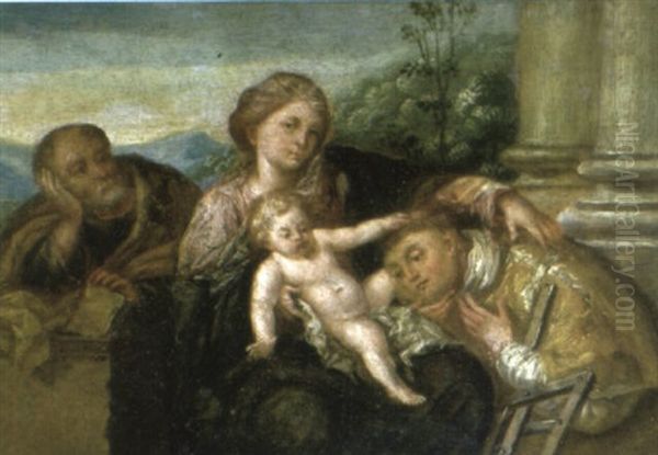 The Holy Family With St. Lawrence Oil Painting by Bonifazio Veronese