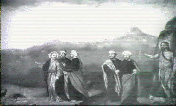 Saint John The Baptist Instructing His Disciples To Follow  Christ Oil Painting by Bonifazio Veronese