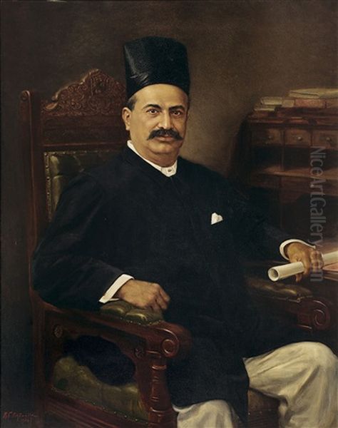 Parsi Lawyer Oil Painting by Manchershaw Fakirjee Pithawalla