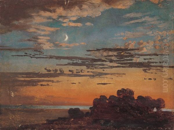 Tramonto Oil Painting by Anton Sminck Pitloo