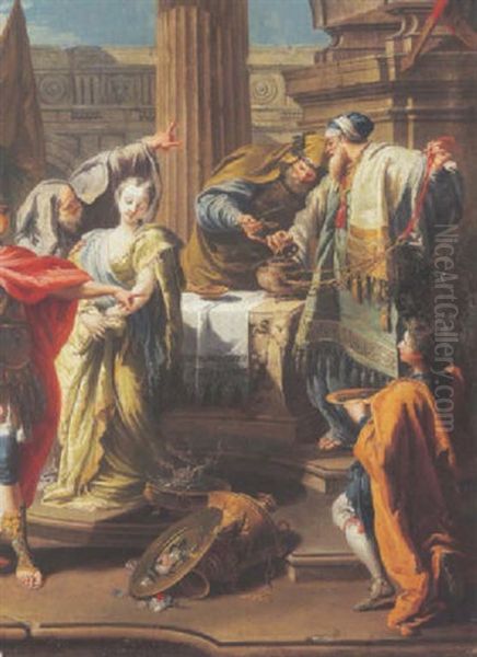 La Sacrifice De Polyxene Oil Painting by Giovanni Battista Pittoni the younger