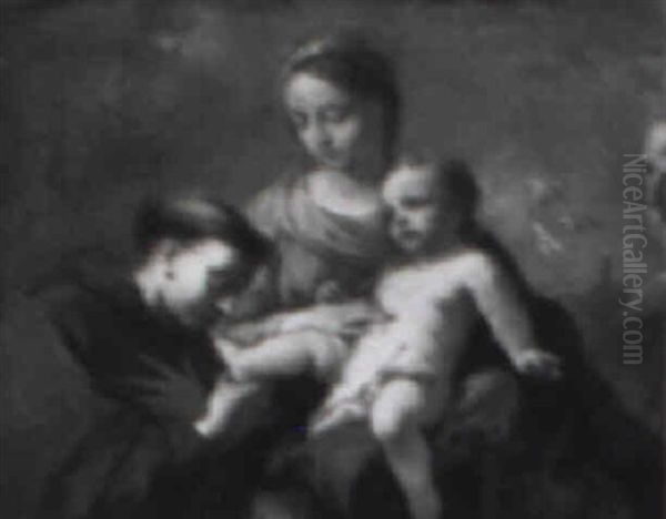Holy Family With Saint Anthony Of Padua Oil Painting by Giovanni Battista Pittoni the younger
