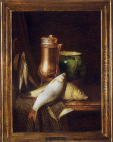 Nature Morte Aux Poissons Oil Painting by Claudius Pizetta