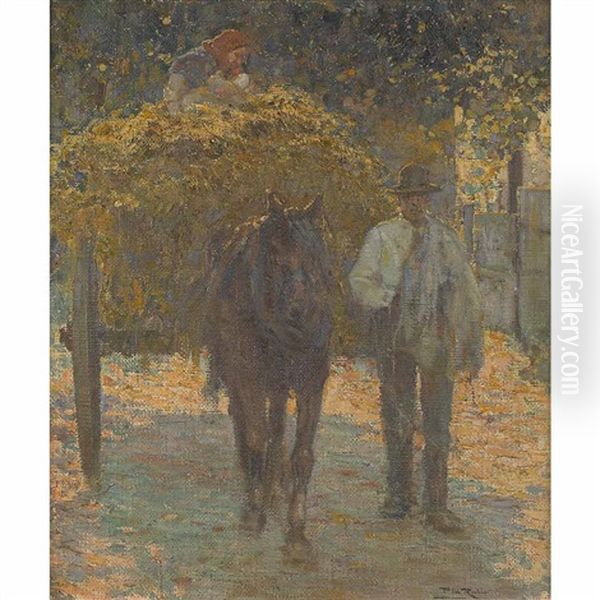 The Hay Wagon Oil Painting by Alberto Pla y Rubio