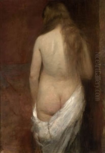 Desnudo De Espaldas Oil Painting by Casto Plasencia