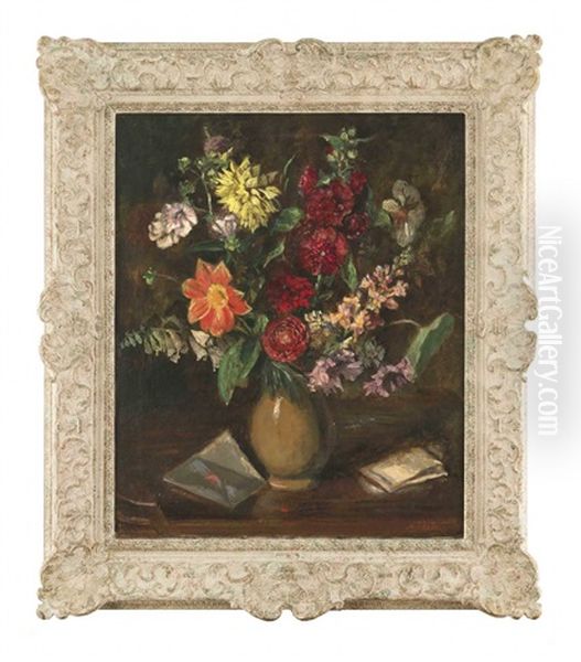 Blumenstillleben Oil Painting by Anna Plate